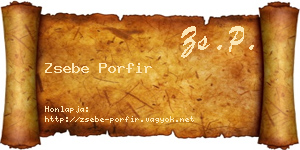Zsebe Porfir névjegykártya